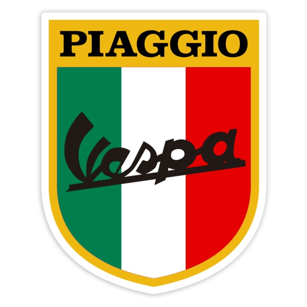 Autocollants: Blason Vespa Classique Italie avec Piaggio