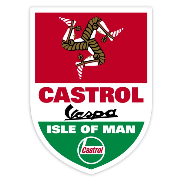 Autocollants: Blason Classique Vespa Castrol Île de Man
