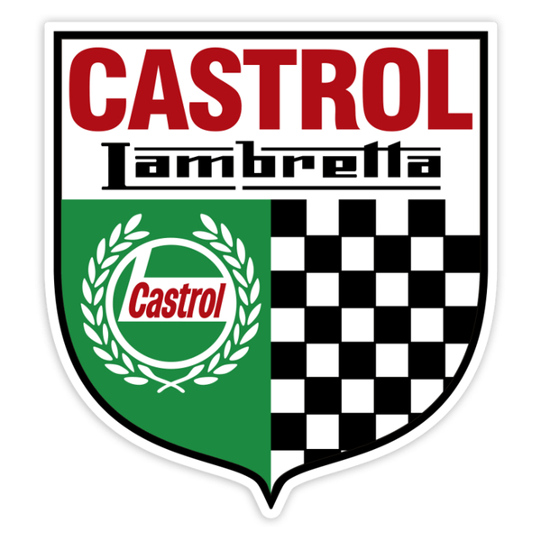 Autocollants: Blason Lambretta Castrol avec Damier Racing