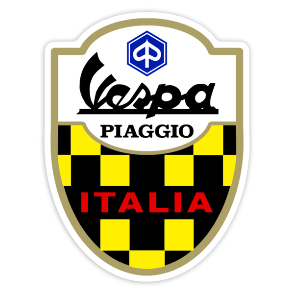 Autocollants: Blason Piaggio Vespa Italia à Damier Racing