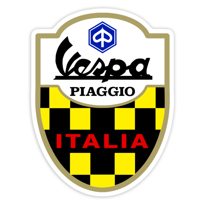 Autocollants: Blason Piaggio Vespa Italia à Damier Racing