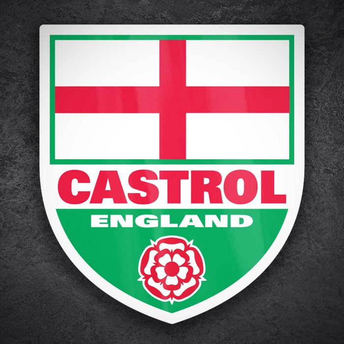 Autocollants: Blason Castrol Angleterre avec Rose Tudor