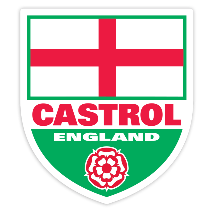 Autocollants: Blason Castrol Angleterre avec Rose Tudor