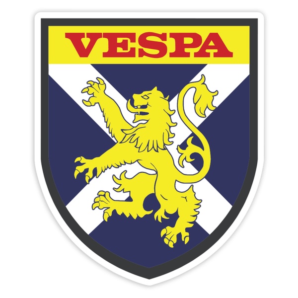 Autocollants: Vespa Lion Écossais et Croix de Saint-André
