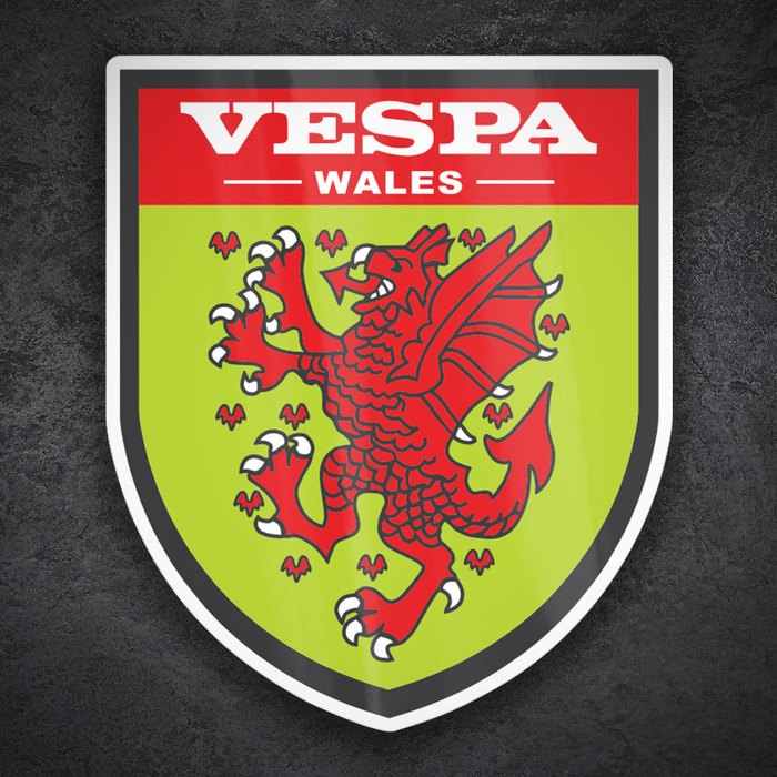 Autocollants: Vespa Dragon Rouge du Pays de Galles