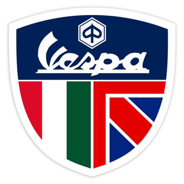 Autocollants: Blason Vespa Italie & Royaume-Uni