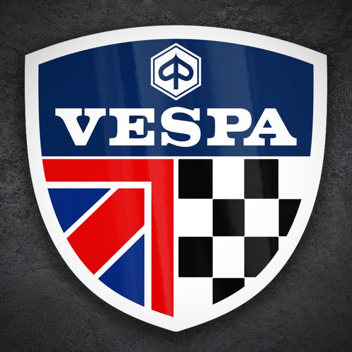 Autocollants: Embl&egrave;me Vespa Royaume-Uni Course