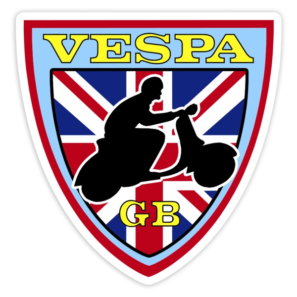 Autocollants: Blason Vespa GB drapeau Royaume-Uni
