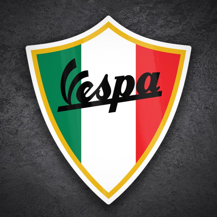 Autocollants: Blason Vespa drapeau Italie