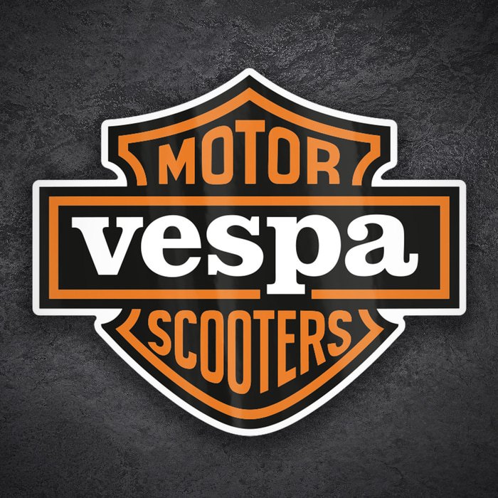 Autocollants: Emblème Vespa style custom