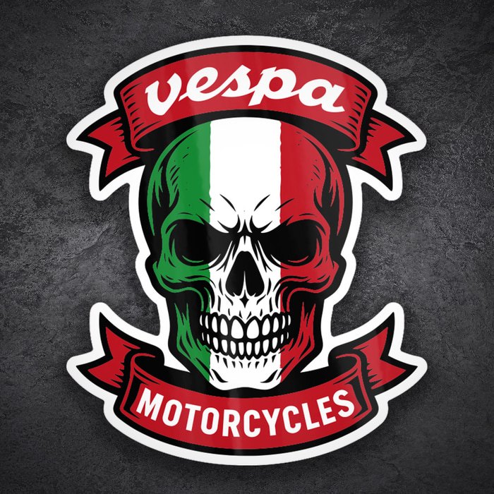 Autocollants: Crâne Vespa Italie Motorcycles