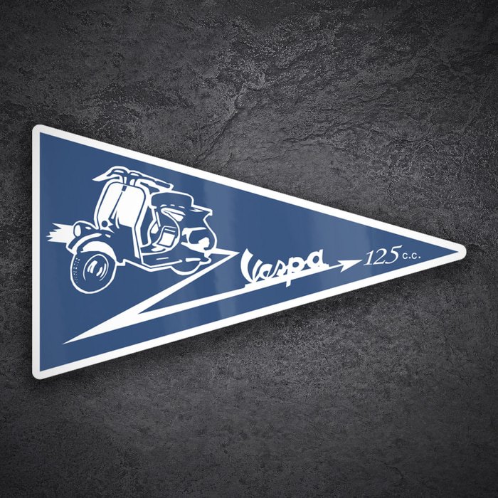 Autocollants: Emblème Vintage Vespa Bleue 125 c.c.
