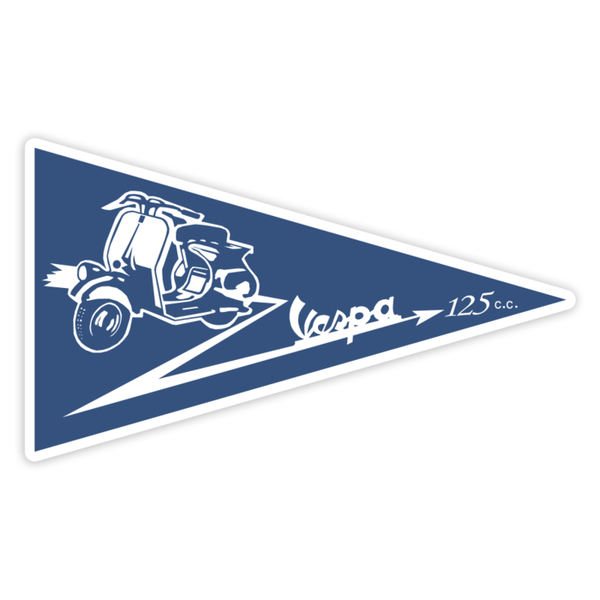 Autocollants: Emblème Vintage Vespa Bleue 125 c.c.