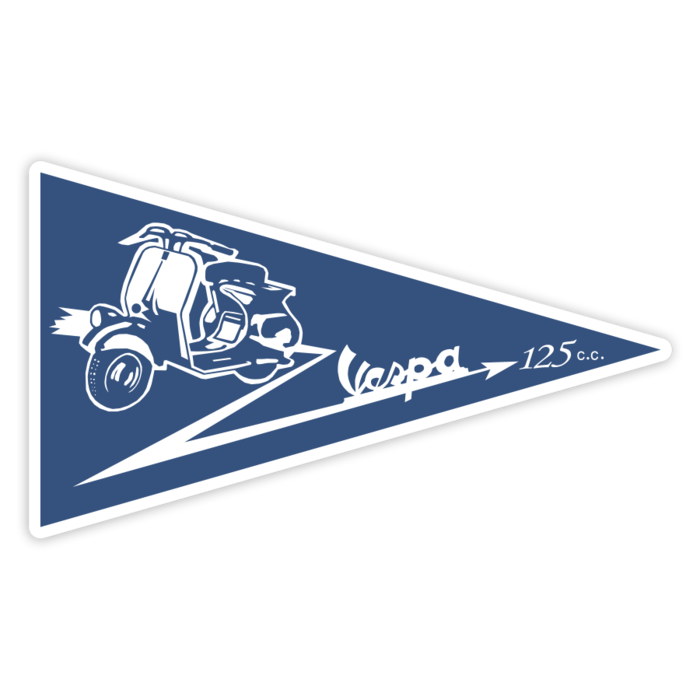Autocollants: Emblème Vintage Vespa Bleue 125 c.c.