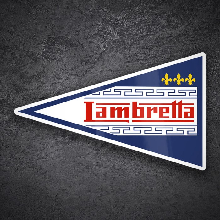 Autocollants: Emblème Triangulaire Lambretta Bleu Classique