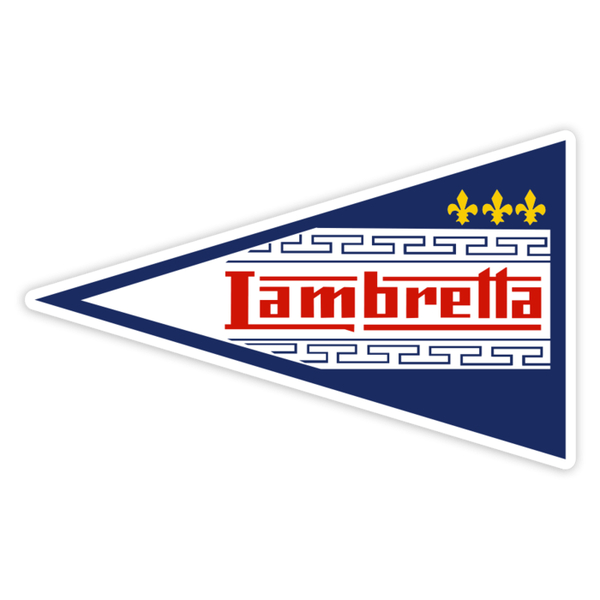 Autocollants: Emblème Triangulaire Lambretta Bleu Classique