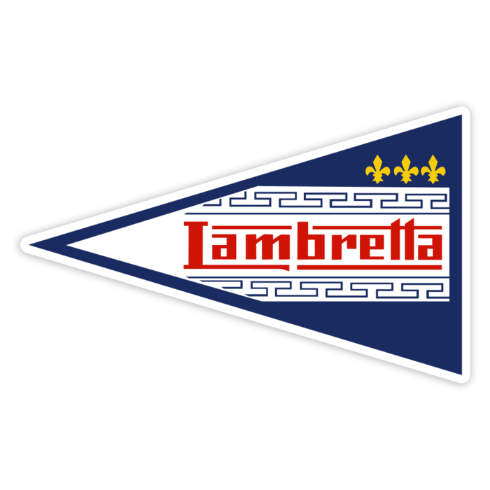 Autocollants: Emblème Triangulaire Lambretta Bleu Classique