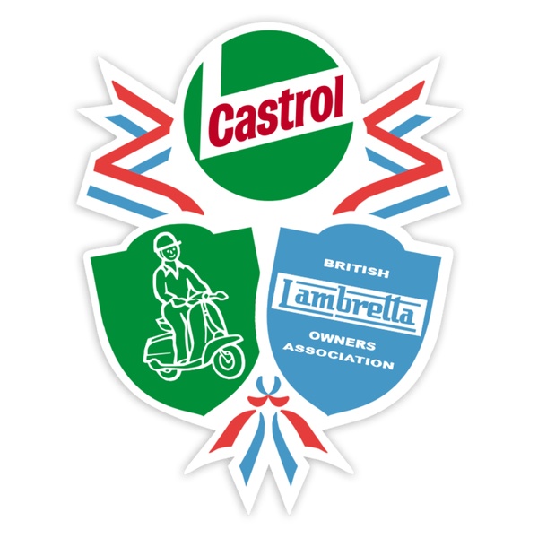 Autocollants: Blason Vintage Lambretta Castrol Style Britannique