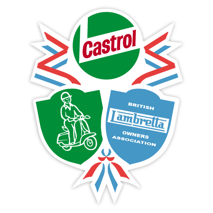 Autocollants: Blason Vintage Lambretta Castrol Style Britannique