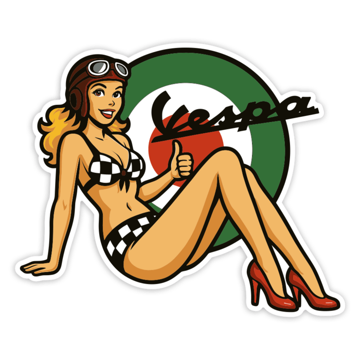 Autocollants: Pin-up Vespa Italienne
