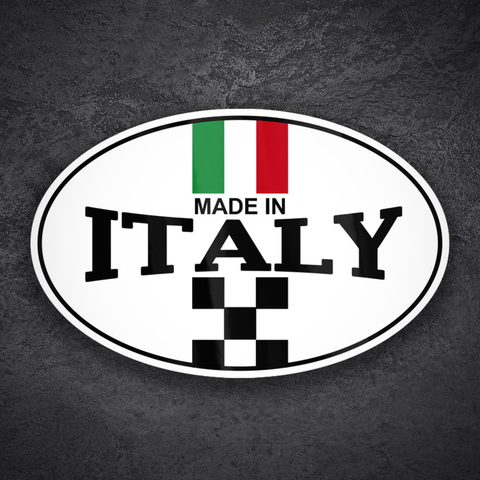 Autocollants: Made in Italy drapeau damier