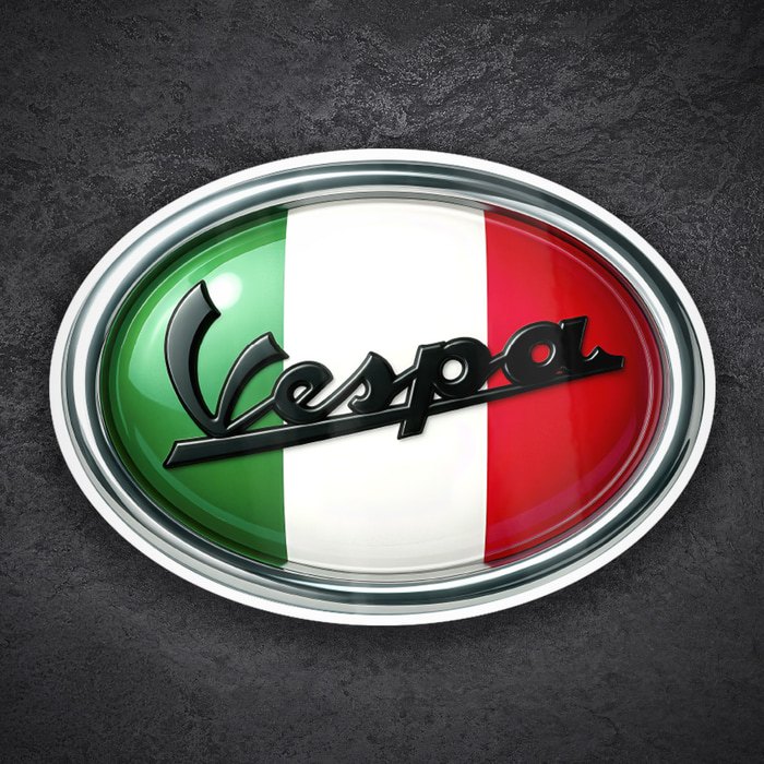 Autocollants: Vespa drapeau Italie ovale