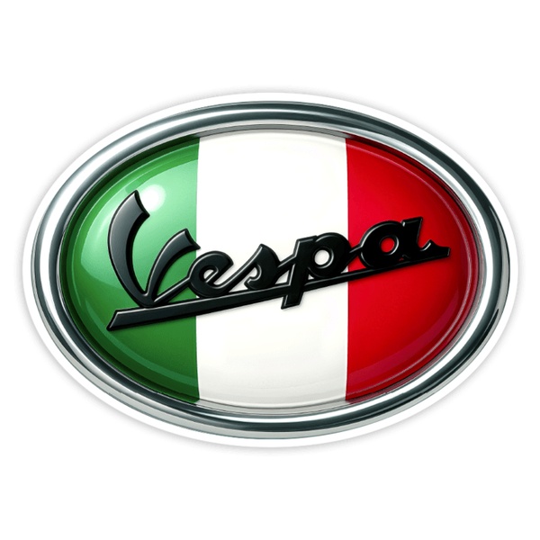 Autocollants: Vespa drapeau Italie ovale