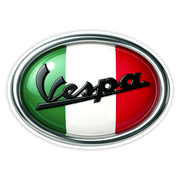 Autocollants: Vespa drapeau Italie ovale