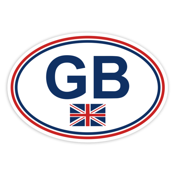 Autocollants: GB drapeau Royaume-Uni ovale