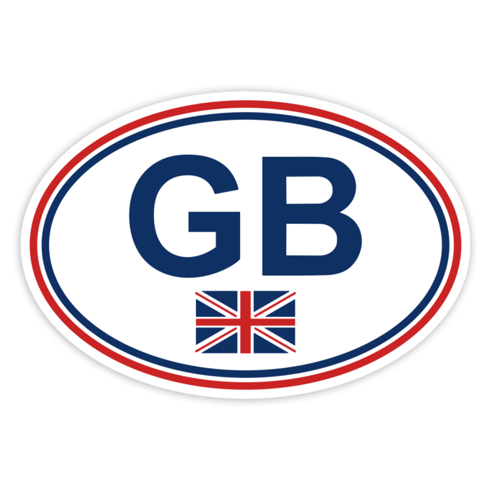 Autocollants: GB drapeau Royaume-Uni ovale