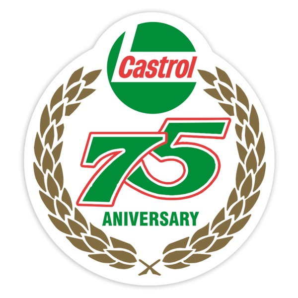 Autocollants: Castrol 75 anniversaire couronne