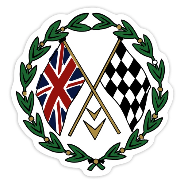 Autocollants: Drapeau GB damier couronne