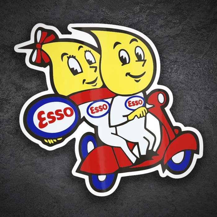 Autocollants: Couple Esso sur Scooter