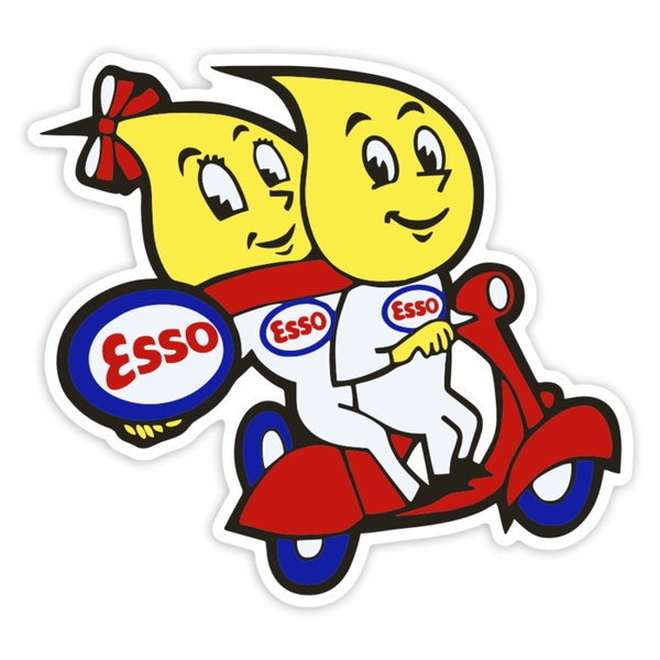 Autocollants: Couple Esso sur Scooter