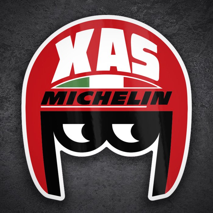 Autocollants: XAS Michelin Casque Rétro