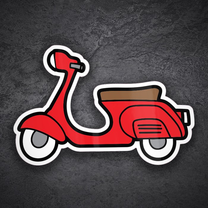Autocollants: Vespa Rouge Simple