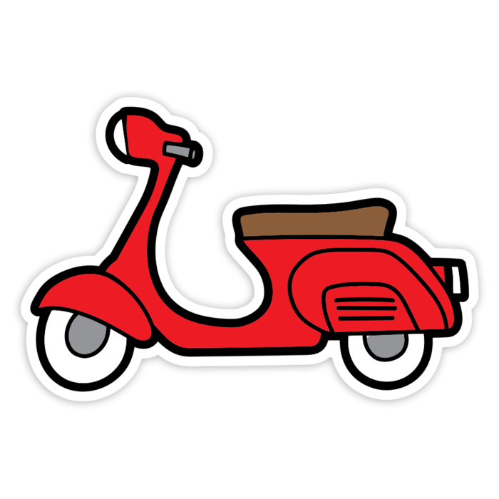 Autocollants: Vespa Rouge Simple