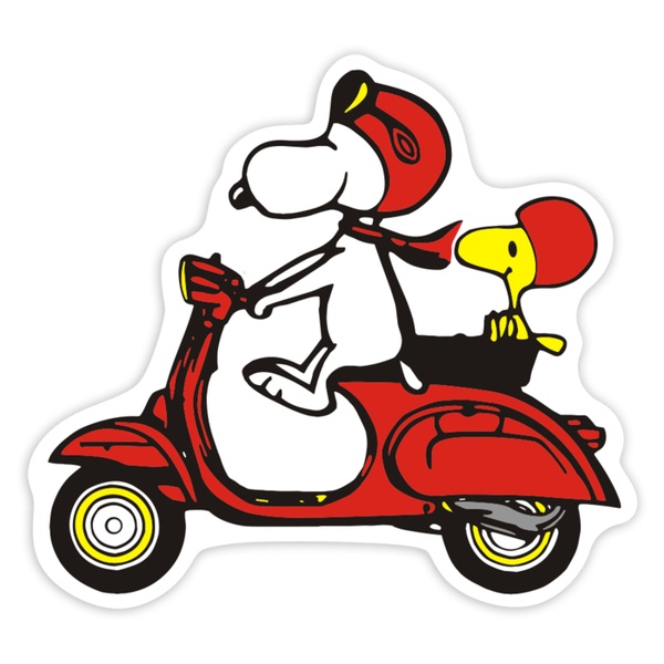 Autocollants: Snoopy Vespa Rouge