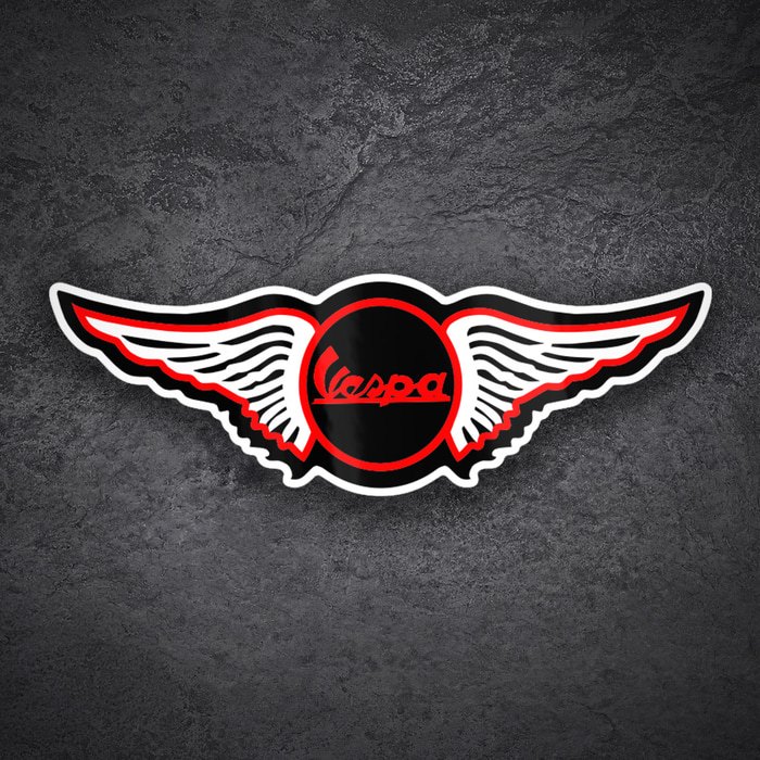 Autocollants: Vespa Design Rétro Ailes Rouges