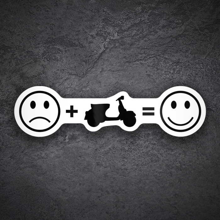 Autocollants: Formule Bonheur Vespa Émojis & Scooter