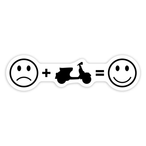 Autocollants: Formule Bonheur Vespa Émojis & Scooter