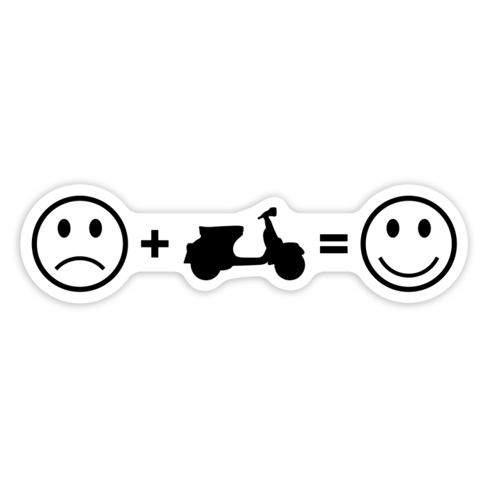 Autocollants: Formule Bonheur Vespa Émojis & Scooter
