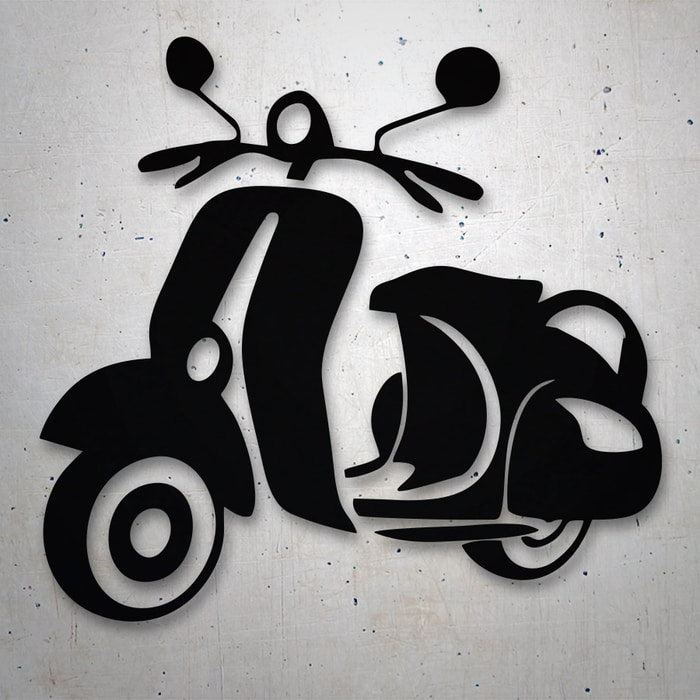 Autocollants: Silhouette Scooter Vespa Classique