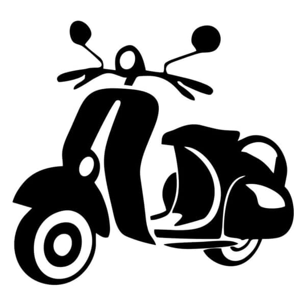 Autocollants: Silhouette Scooter Vespa Classique