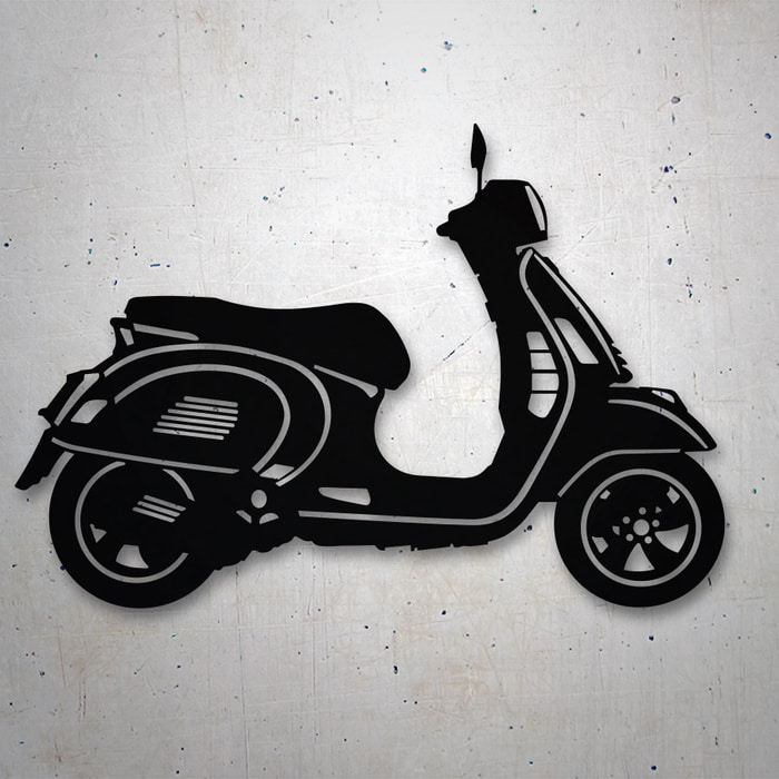 Autocollants: Silhouette Scooter Vespa Moderne