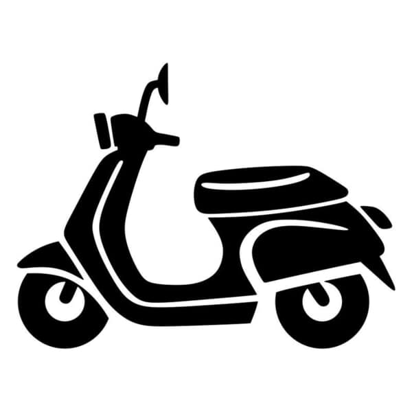 Autocollants: Silhouette Scooter Classique