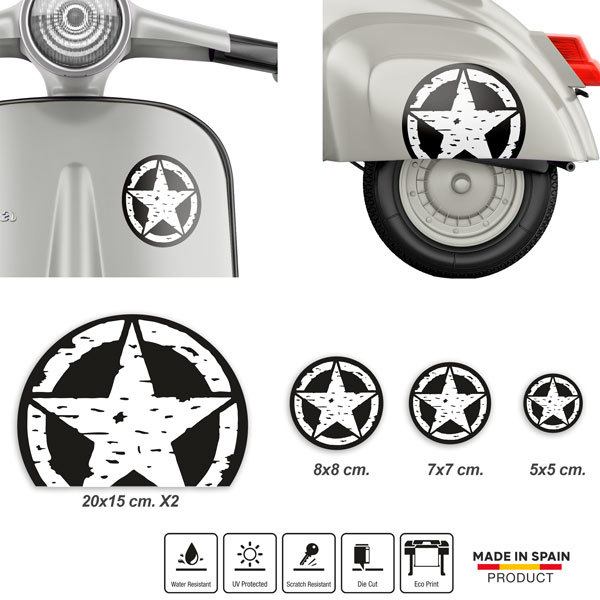 Autocollants: &Eacute;toile militaire Vespa