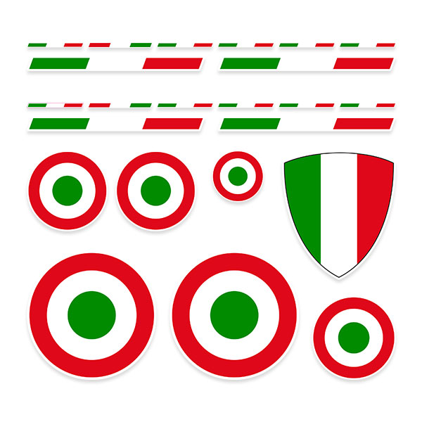 Autocollants: Drapeaux et armoiries de Vespa Italie