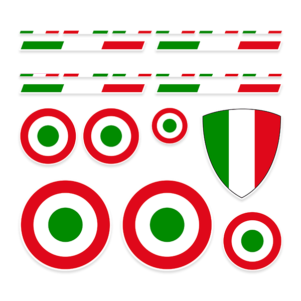 Autocollants: Drapeaux et armoiries de Vespa Italie