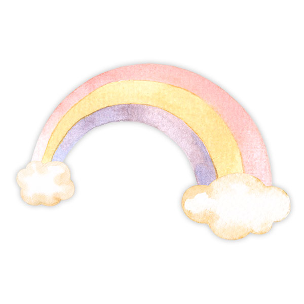 Stickers pour enfants: Aquarelle arc en ciel